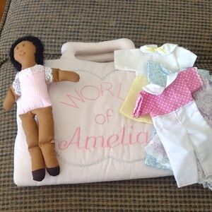 Vintage World Of Amelia Plush Doll With Zippered Bed Case And Clothes